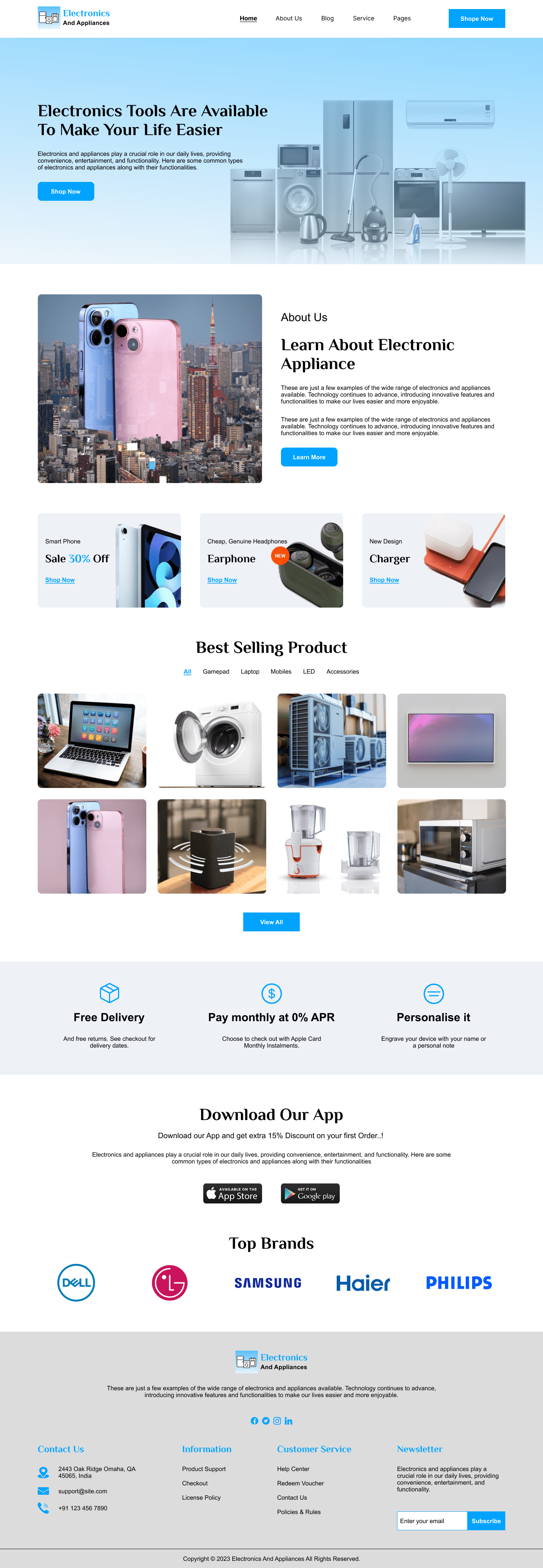  rweb electronics and appliances website demo
