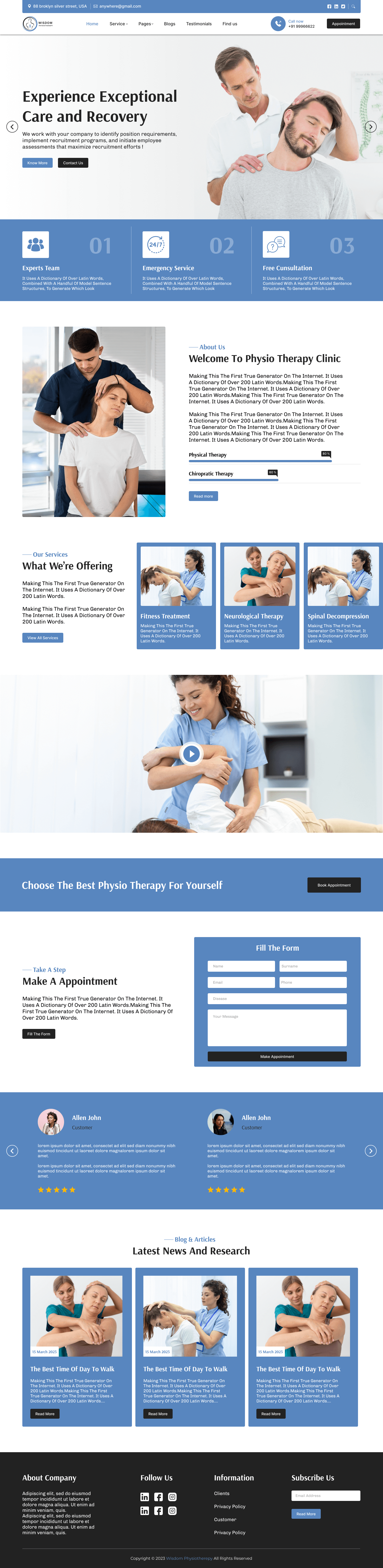 rweb physiotherapy website demo